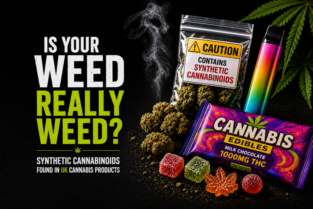 Synthetic cannabinoids found in UK cannabis, THC vapes and edibles